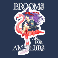 Brooms Are For Amateurs Witch Flamingo Brooms Are For Amateurs Funny W Ladies Denim Jacket | Artistshot