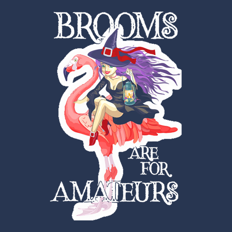 Brooms Are For Amateurs Witch Flamingo Brooms Are For Amateurs Funny W Ladies Denim Jacket by netheriteshepherd | Artistshot