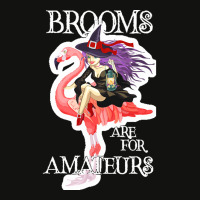 Brooms Are For Amateurs Witch Flamingo Brooms Are For Amateurs Funny W Scorecard Crop Tee | Artistshot