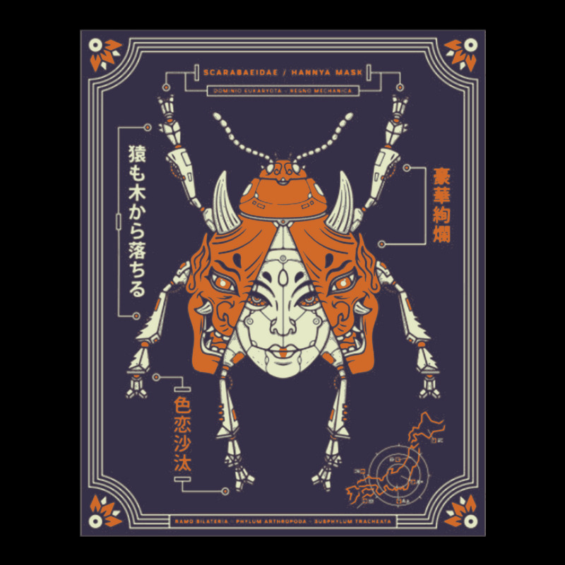 Hannya Mask Mechanical Beetle And Futuristic Face Long Sleeve Shirts by AlexisRuiz | Artistshot