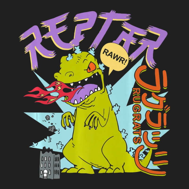 Rugrats Reptar Kanji Fire Sketch Drawstring Bags | Artistshot