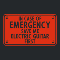 In Case Of Emergency Save Me Electric Guitar First Crewneck Sweatshirt | Artistshot