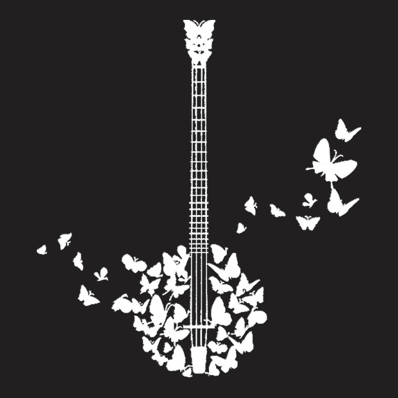 Banjo Instrument T  Shirt A Banjo Instrument With Beautiful Butterflie T-Shirt by pfahey | Artistshot