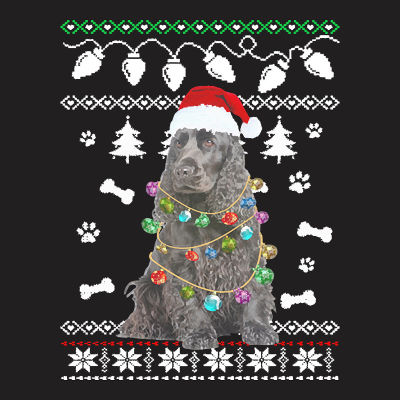 American Water Spaniel Dog Santa Hat Ugly Christmas Sweater Happy Holi T-shirt | Artistshot