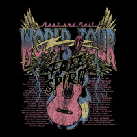 Rock & Roll Free Spirit World Tour Guitar Fire Wings Thunder V-neck Tee | Artistshot