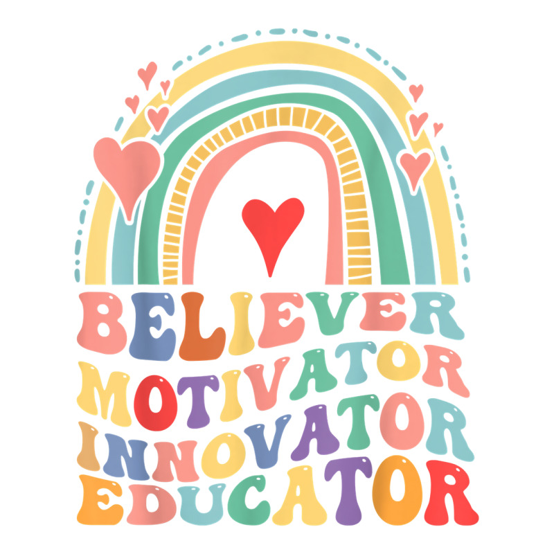 Believer Motivator Innovator Educator Retro Teacher T Shirt Long Sleeve Baby Bodysuit by cm-arts | Artistshot