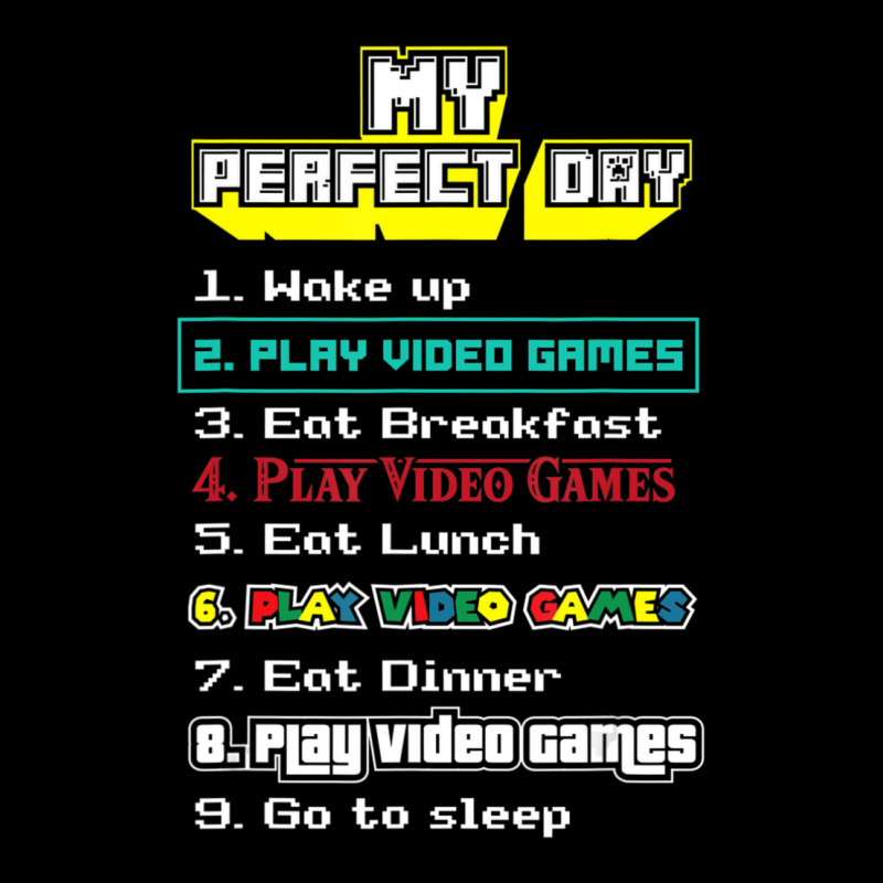 My Perfect Day Play Video Games Gamer V-neck Tee | Artistshot