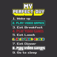 My Perfect Day Play Video Games Gamer Vintage Short | Artistshot