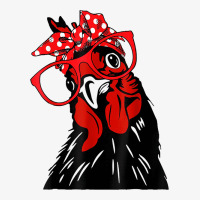 Cute Women Girl Chicken With Bandana Headband And Glasses Ladies Fitted T-shirt | Artistshot