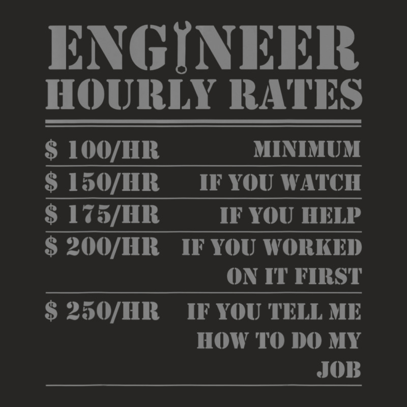 Engineer Hourly Rate Engineering Mechanical Civil Ladies Fitted T-Shirt by cm-arts | Artistshot