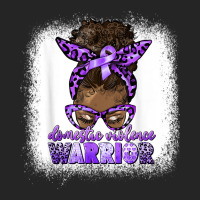 Black Woman Domestic Violence Warrior Afro Messy Bun Purple T Shirt Unisex Hoodie | Artistshot