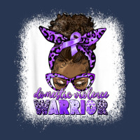 Black Woman Domestic Violence Warrior Afro Messy Bun Purple T Shirt Men Denim Jacket | Artistshot