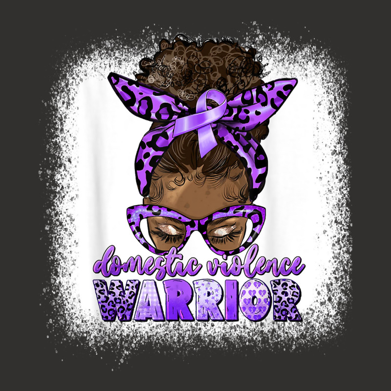 Black Woman Domestic Violence Warrior Afro Messy Bun Purple T Shirt Champion Hoodie | Artistshot