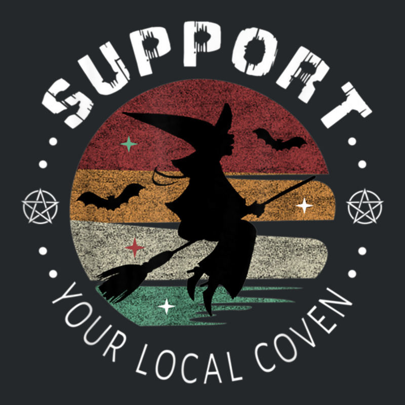 Support Your Coven Witchy Halloween Witch Coven Vibe Crewneck Sweatshirt by Sombre | Artistshot