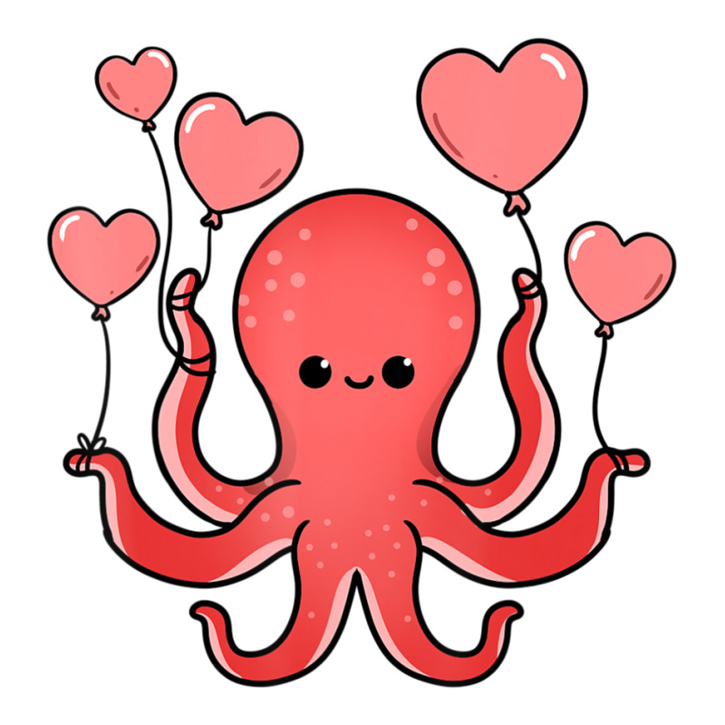 Octopus With Heart Balloons Valentines Day Octopus Stainless Steel Water Bottle | Artistshot