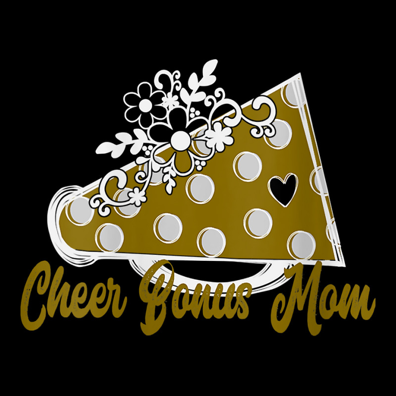 Womens Cheer Bonus Mom Shirt, Gold Megaphone Heart Flower Accent V Nec Adjustable Cap by cm-arts | Artistshot