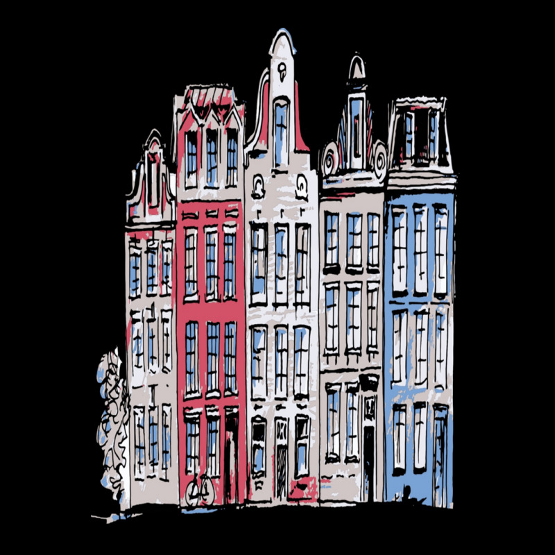 Cartoon Street Amsterdam Buildings Holland V-Neck Tee by AnitaBiegacki | Artistshot