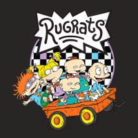 Womens Rugrats Checkerboard With Kids In Wagon V-neck Ladies Fitted T-shirt | Artistshot