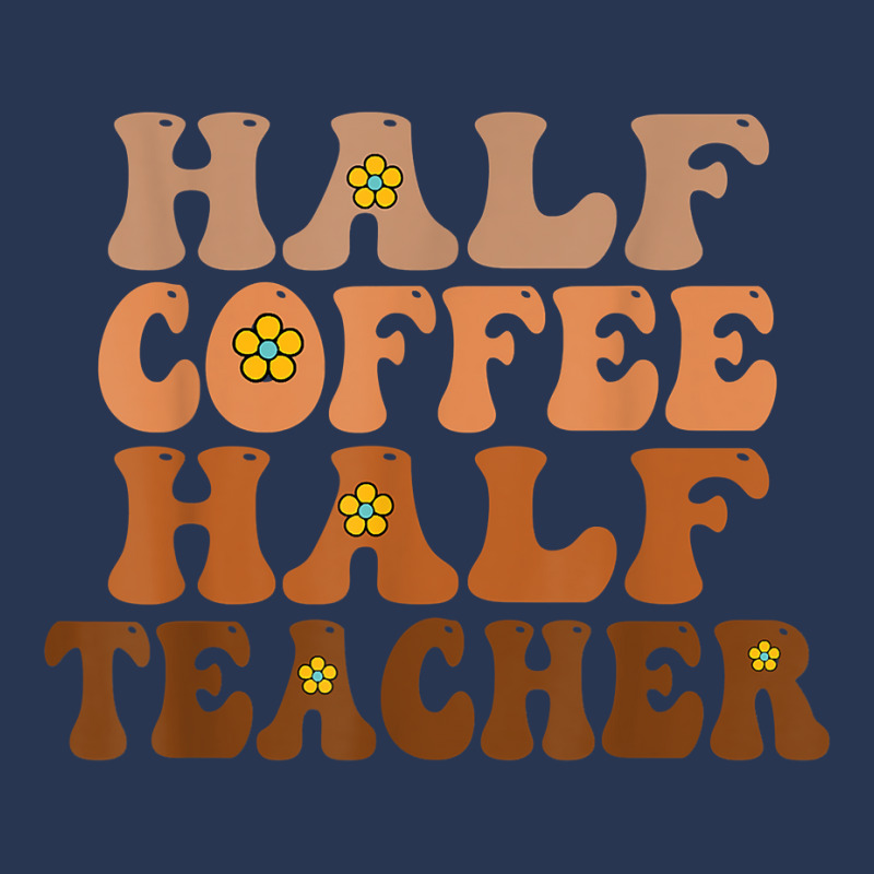 Half Coffee Half Teacher Groovy Wavy Design T Shirt Men Denim Jacket | Artistshot