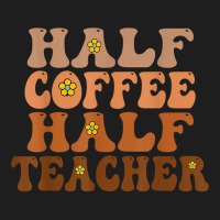 Half Coffee Half Teacher Groovy Wavy Design T Shirt Classic T-shirt | Artistshot