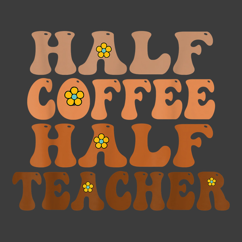 Half Coffee Half Teacher Groovy Wavy Design T Shirt Men's Polo Shirt | Artistshot