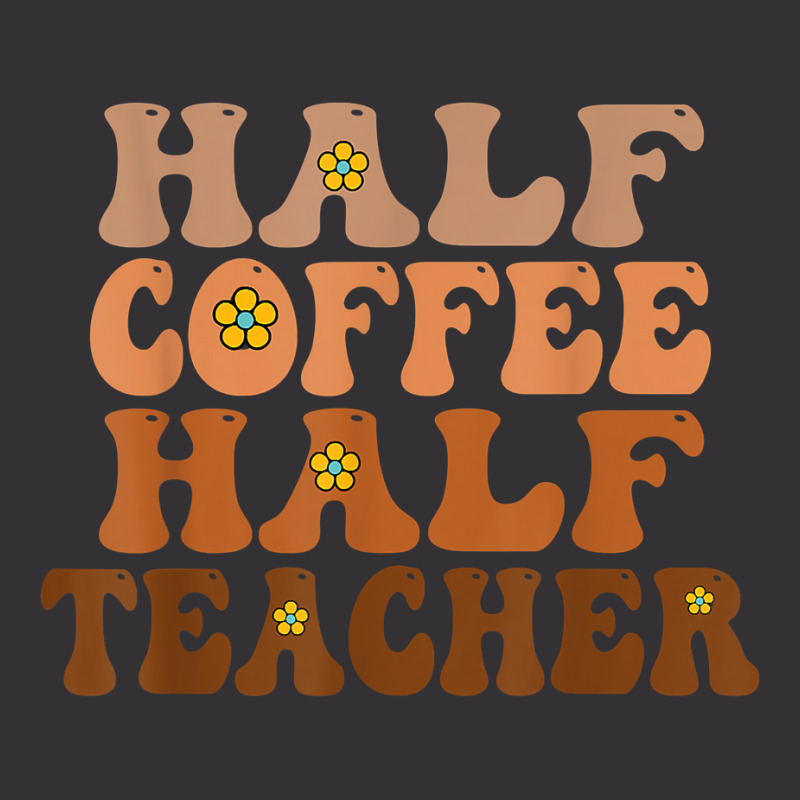 Half Coffee Half Teacher Groovy Wavy Design T Shirt Vintage Hoodie And Short Set | Artistshot