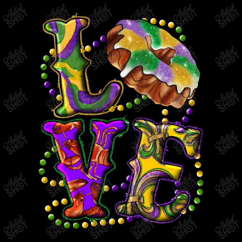 Mardi Gras Love With King Cake Fleece Short | Artistshot