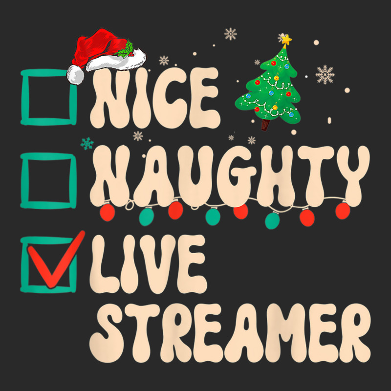 Nice Naughty Live Streamer Christmas List Santa Claus Groovy Toddler T-shirt by Posh | Artistshot