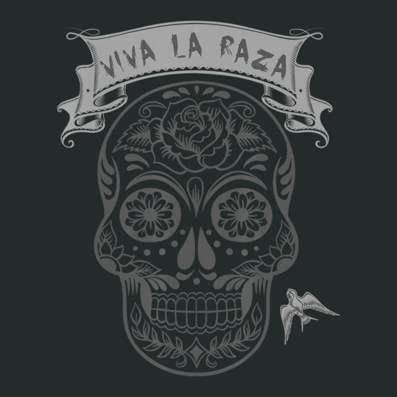 Candy Skull, Viva La Raza Quote Women's Triblend Scoop T-shirt by cm-arts | Artistshot