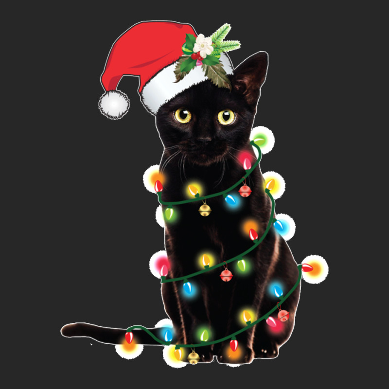 Black Santa Cat Tangled Up In Lights Christmas Santa Women's Pajamas Set by cm-arts | Artistshot