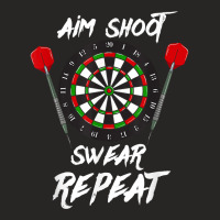 Darts Lover Design For Dartboard Player   Aim Shoot Swear T Shirt Ladies Fitted T-shirt | Artistshot