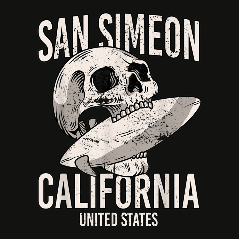 Vintage San Simeon Beach California Ca Retro Surfer Skull T Shirt Scorecard Crop Tee by genze | Artistshot