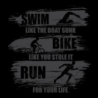 Swim Like The Boat Sunk Bike Like You Stole It Run For Your Life  Spor Cropped Sweater | Artistshot