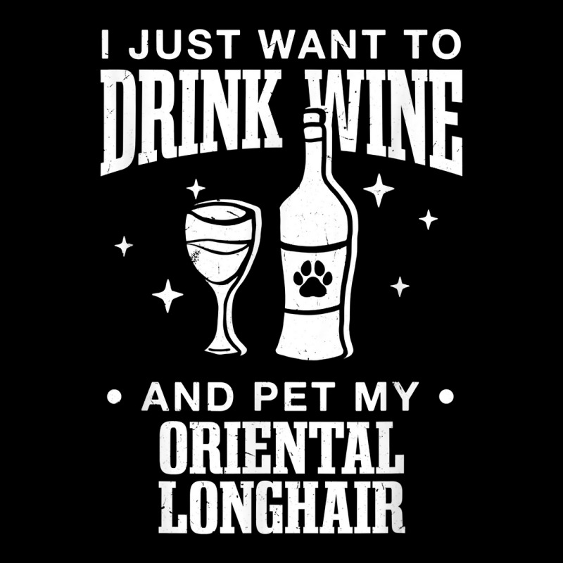 Drink Wine And Pet My Oriental Longhair Cat Dog Breed Funny T Shirt Adjustable Cap | Artistshot