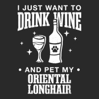 Drink Wine And Pet My Oriental Longhair Cat Dog Breed Funny T Shirt Printed Hat | Artistshot