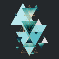 Geometric Triangle Compilation In Teal Crewneck Sweatshirt | Artistshot