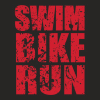 Swim Bike Run, Triathlon Ladies Fitted T-shirt | Artistshot