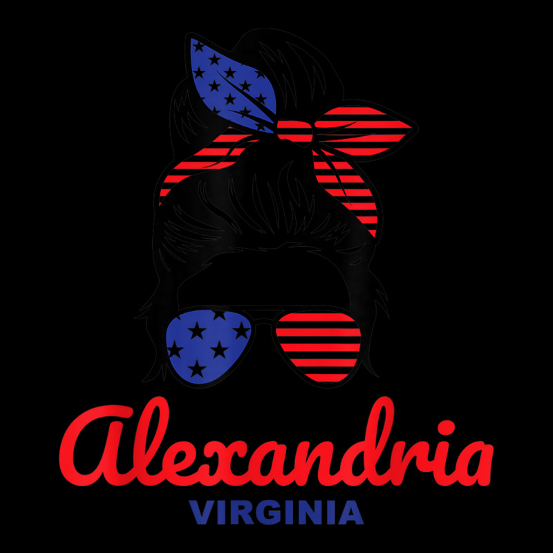 Alexandria Virginia Retro Messy Bun Pocket T-Shirt by Sombre | Artistshot