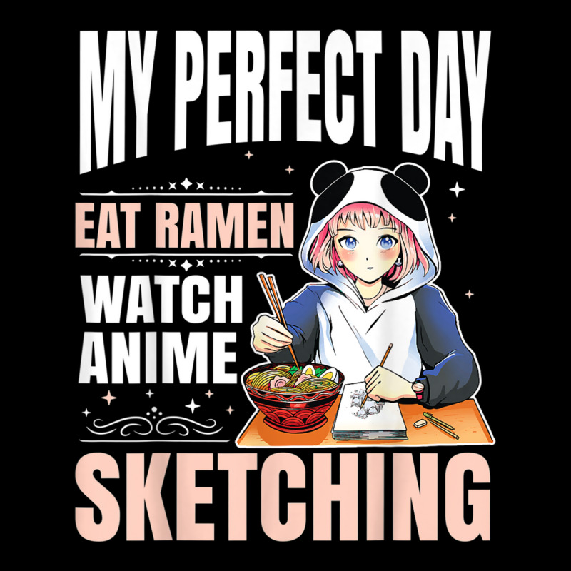 My Perfect Day Anime Ramen Sketching Japanese Aesthetic Girl T Shirt Baby Tee | Artistshot