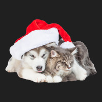 Cute Siberian Husky Puppy Santa Hat Image Christmas Cat Dog Premium T Ladies Polo Shirt | Artistshot