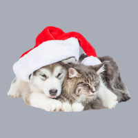 Cute Siberian Husky Puppy Santa Hat Image Christmas Cat Dog Premium T Tank Dress | Artistshot