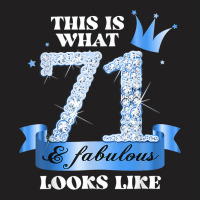 71 & Fabulous I Blue Black Party Group Candid Photo Outfit T-shirt | Artistshot