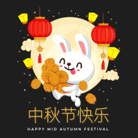 Moon Cake Chinese Festival Mid Autumn Cute Rabbit Bunny Classic T-shirt | Artistshot