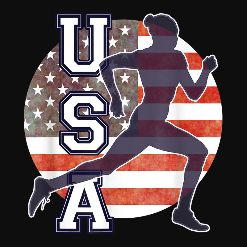 Usa Women Running Track & Field Team American Flag Runner T Shirt Crop Top by cm-arts | Artistshot