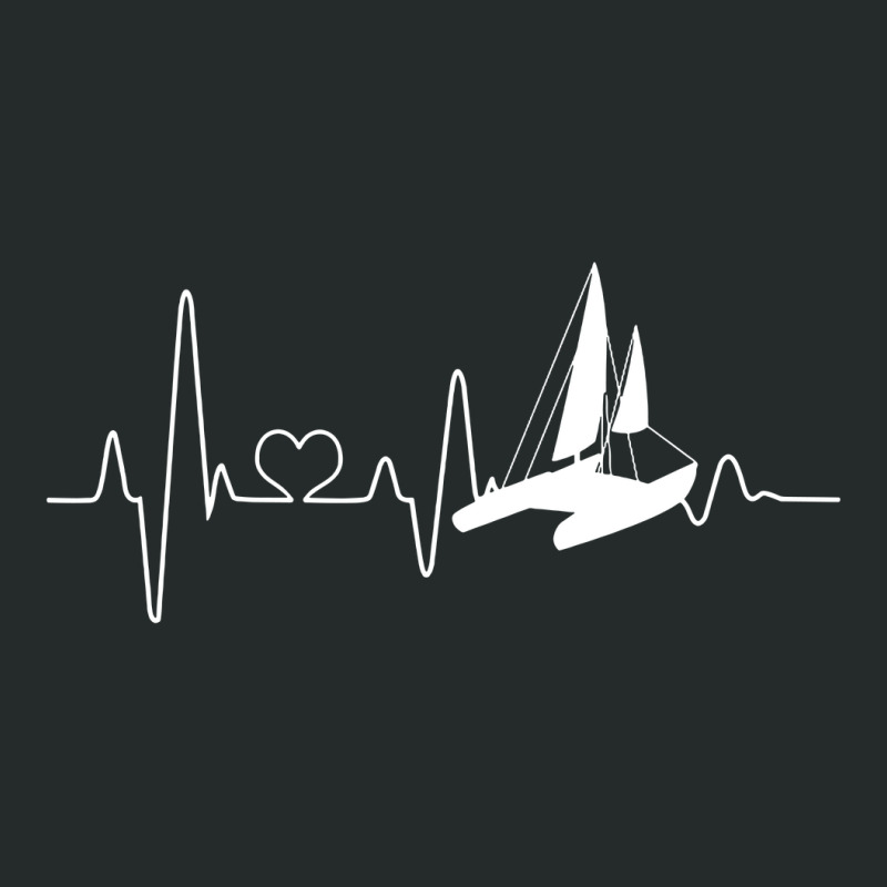 Catamaran Sailing Heartbeat Double Hull Boat Women's Triblend Scoop T-shirt by cm-arts | Artistshot