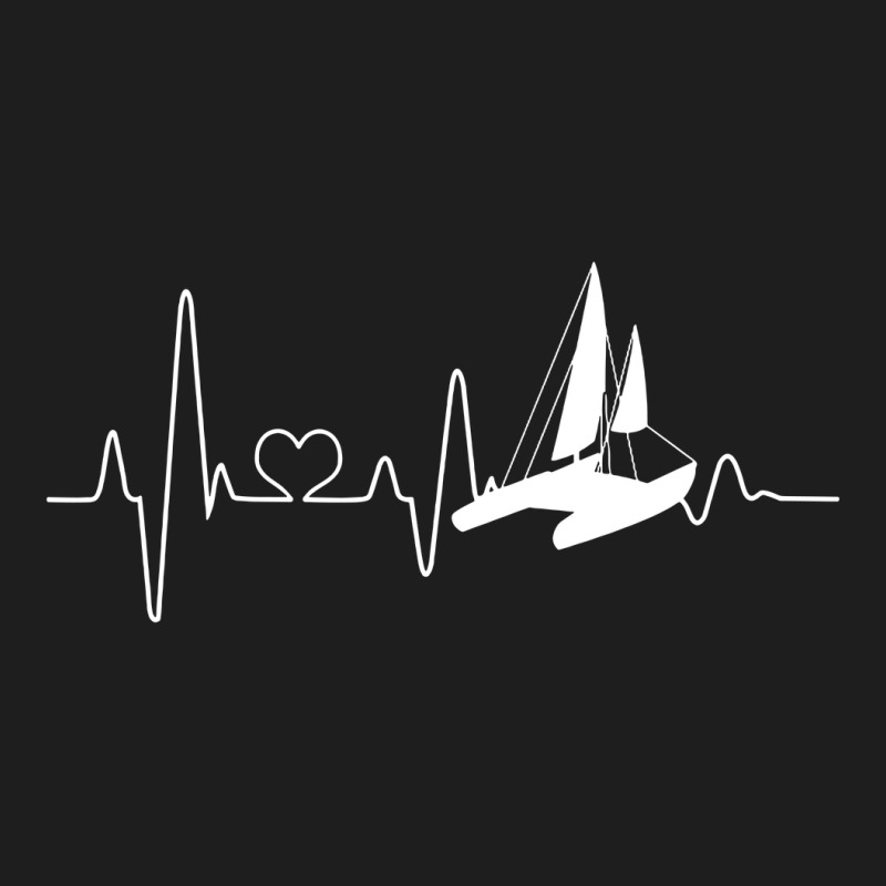 Catamaran Sailing Heartbeat Double Hull Boat Classic T-shirt by cm-arts | Artistshot