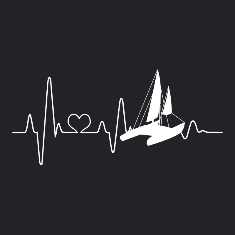 Catamaran Sailing Heartbeat Double Hull Boat Youth Tee by cm-arts | Artistshot