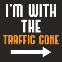 I'm With The Traffic Cone Costume Funny Halloween Couple Ladies Fitted T-shirt | Artistshot