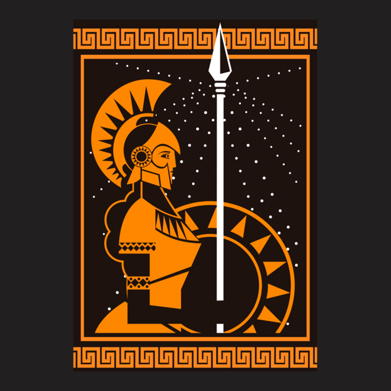 Palas Athena Minerva Greek Roman Mythology Goddess Orange T-Shirt by WarrenCordero | Artistshot