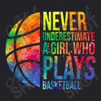 Hoops Girls Never Underestimate A Girl Who Plays Basketball Youth Tee | Artistshot